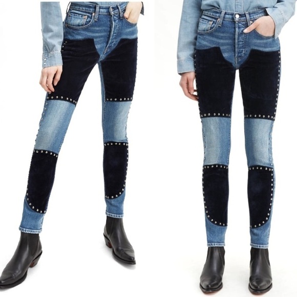 Levi’s Free People Studded Skinny Jeans Womens Size 26 - Picture 1 of 9